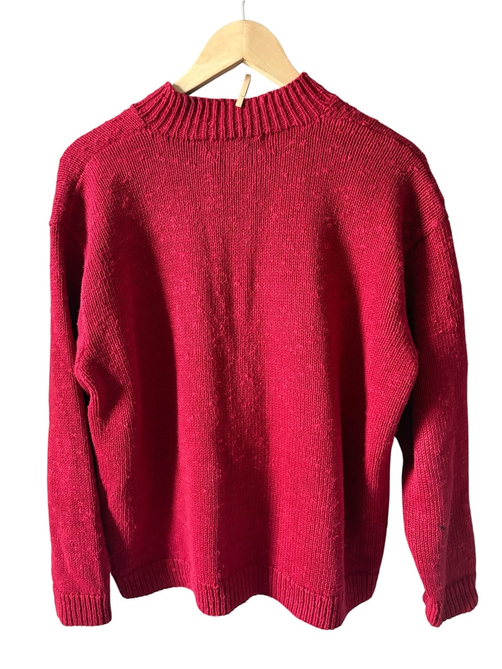 Vintage Jones New York Sport Ski Sweater Red Quarter-Zip Petite Medium 90s Y2K - Picture 8 of 12